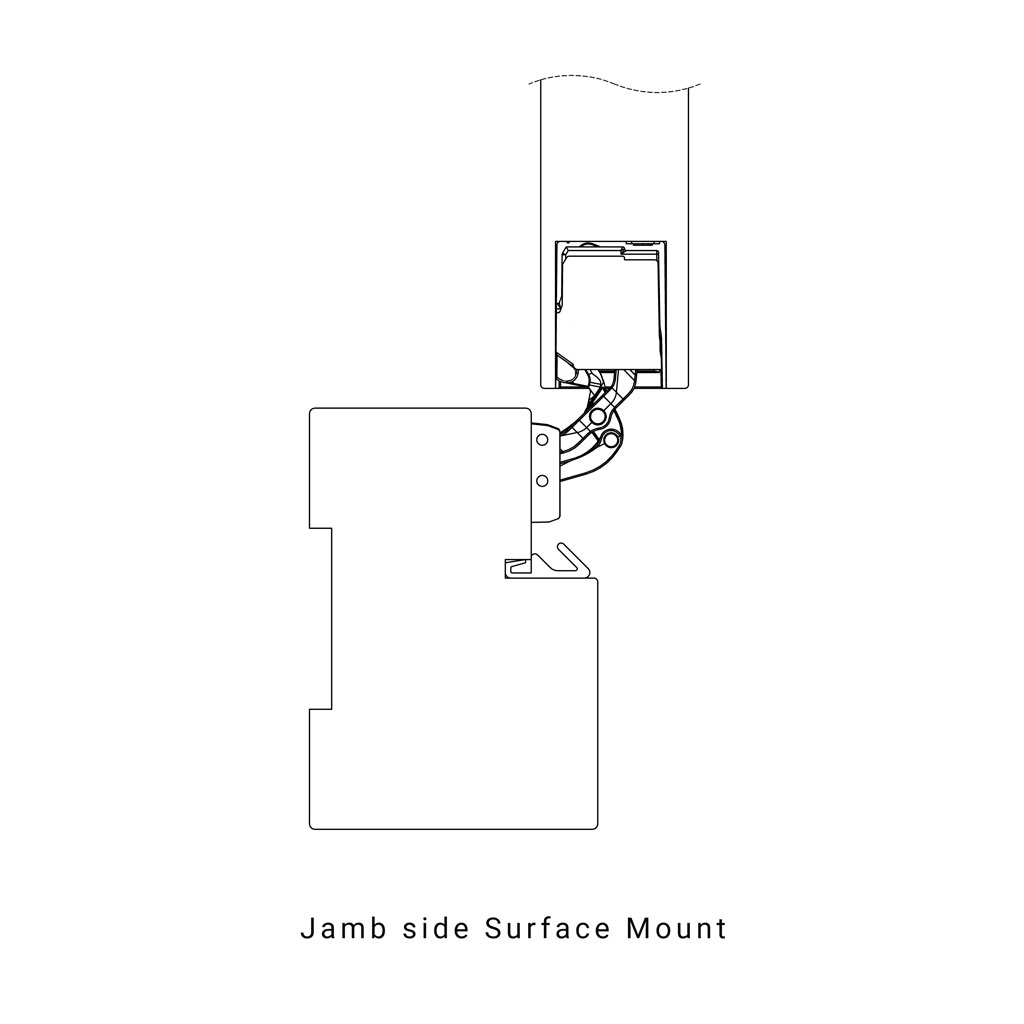 Top section of Half opened door element being mounted with Straq product onto massive wooden door jamb